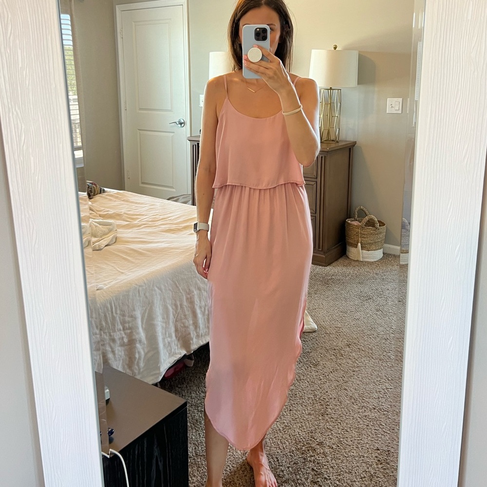 Light pink wedding guest dress